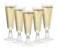 MATANA 24 Copas de Champán de Plástico, 150ml - Flautas de Champagne para Bodas, Cumpleaños, Barbacoa y Fiestas - Vasos Resistentes y Reutilizables para Cócteles, Postres