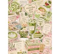 Matcha Girl Era Aesthetic Notebook: Cute Pastel Green Tea Journal: Vintage Coquette Collage Lined Paper for Daily Affirmations, Manifesting, College and Office Stationery