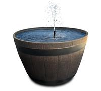 matches21 HOME & HOBBY Fuentes solares para exteriores - gran 51 cm de madera efecto cuenco marrón como fuente de jardín