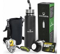 Mate Argentino To Go, Kit Mate Listo 3 en 1, Termo Mate Argentino 500 ml de Acero Inoxidable de Doble Pared, Termo para Mate Autocebante con Funda y Accesorios, Sistema 100% Metálico con Bombilla Mate