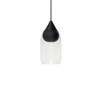 Mater Lámpara colgante Liuku Drop Transparente. tilo lacado negro