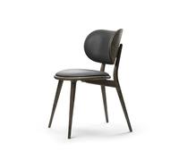 Mater Silla The Dining Chair piel negra. base de roble sirka grey