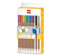 IQ Material de papelería LEGO – Paquete de 12 lápices de colores con tapa