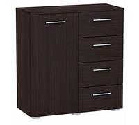 MATKAM Cómoda Helena 80 x 84,5 x 35 cm, aparador con 4 cajones y 1 Compartimento con Puertas, Ideal para despacho, recibidor, salón, habitación Juvenil o Infantil (wengué)