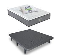 Matnature | Pack Cama Individual con Base Tapizada + Colchón Viscoelástico Nature |Firmeza Superior y Alta Adaptabilidad | Fabricación Sostenible España (Gris, 135x190)