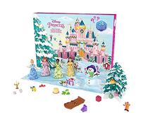 Mattel Disney Princess Calendario de Adviento 4 muñecas princesas con accesorios sorpresa de juguete, regalo de Navidad +3 años (HLX06)