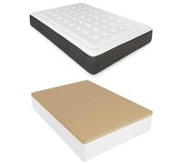 mattfy - Pack Colchón Viscoelástico Alma + Canapé Madera Abatible Gran Capacidad | Color Blanco 135 x 180