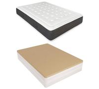 mattfy - Pack Colchón Viscoelástico Alma + Canapé Madera Abatible Gran Capacidad | Color Polar 135 x 180