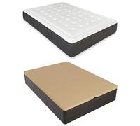 mattfy - Pack Colchón Viscoelástico Alma + Canapé Madera Abatible Gran Capacidad | Color Wengué 135 x 200