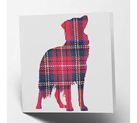 Maturi Border Collie - Tarjeta de felicitación (15,5 x 15,5 cm, cuadrada), diseño de tartán