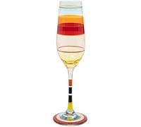 Maturi Copa de champán a rayas pintada a mano, 220 ml, en caja de regalo