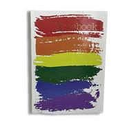 Maturi Cuaderno A5 de tapa dura, diseño de salpicaduras de color arcoíris con detalles de lámina dorada y acabado brillante