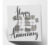 Maturi Tarjeta de felicitación de 25 aniversario de tartán, interior en blanco