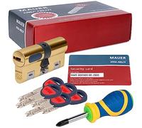 MAUER NW5 Bombin de Seguridad 31x31 DOBLE EMBRAGUE Color Laton | + Destornillador, Cilindro Bombillo Reforzado Anti Impresioning Anti Rotura Anti-Taladro Leva Anti-Extracción Cerradura
