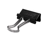 Maul Binder Clips 2154190 Paquete de 12 clips para carpetas, color negro | sujeción firme hasta 250 hojas, acero elástico duradero, asas plegables para colgar, orden rápido en oficina