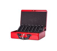 MAUL - Caja de caudales con contador, acero, uso europeo, cerradura de cilindro de seguridad, 300 x 245 x 93 mm, color rojo