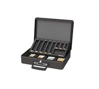 MAUL Caja fuerte portátil de acero negra 37 x 29 x 12 cm para efectivo y euros