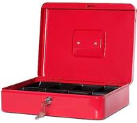 Maul - Caja para dinero (chapa de acero, tamaño 4: 300 x 245 x 90 mm), color rojo