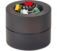 MAUL Dispensador MAULpro Eco de MAULy, diámetro de 7,3 x 6 cm, dispensador de pinzas de 85% plástico reciclado, organizador de escritorio, incluye 12 grapas, moderno dispensador de clips de papel