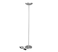 Maul Lámpara de pie MAULsky halógena plata regulable R7s | luz indirecta acogedora, brillo regulable continuo, confort en oficina, colores fieles CRI 100, bombilla cambiable