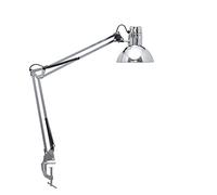 MAUL Lámpara de escritorio MAULstudy – LED, pinza ajustable y brazo articulado – plata 44 cm metal