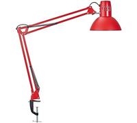 MAUL Lámpara de pinza MAULstudy – LED, brazo articulado, metal, 44 cm, sin bombilla – Rojo
