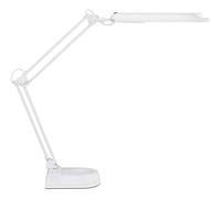 Maul MAULatlantic, Lámpara LED de mesa con soporte, 6500 K, brazo de metal, lámpara de mesa para escritorio, oficina, taller, oficina en casa, signo GS, giro e inclinable, 860 lúmenes, color blanco