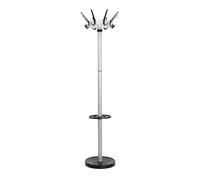 Maul MAULcaligo, Perchero de pie de alta calidad y resistente para entrada o recepción, elegante perchero de acero para carga permanente, color plateado