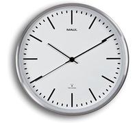 MAUL MAULfly Radio Reloj de Pared, Metal, 30 x 30 x 4.5 cm, Metal, Blanco, 30 x 30 x 4.5 cm