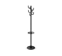 MAUL MAULpolaris - Perchero con soporte para paraguas y 8 ganchos (36,5 x 36,5 x 177 cm), color negro