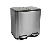 Maul Papelera Metálica de Acero Inoxidable con Pedal 20+20 Litros