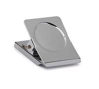 MAUL Pinza para papel magnética acero plateado 2 unidades | base imantada para tener notas a mano, agarre firme hasta 230 hojas, diseño compacto, set práctico para oficina