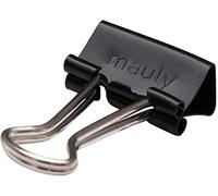 MAUL Pinzas abatibles mauly® negras 15 mm pack 12 para 50 hojas