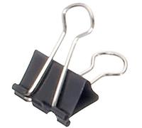 MAUL Pinzas abatibles mauly® negras 19 mm pack 12 oficina | sujeción firme hasta 50 hojas, reutilizables para oficina y hogar, asas plegables para colgar, diseño compacto