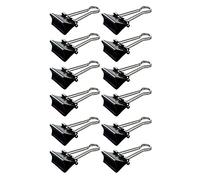 MAUL Pinzas abatibles negras metálicas 12 uds 40 mm | agarre firme, orden práctico en escritorio, colgado sencillo, ideal para documentos gruesos