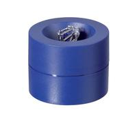 MAUL portaclips MAULpro Ø7.3x6cm | Organizador escritorio para clips oficina | Accesorio de escritorio con imán para la oficina | Incluye 15 pinzas | Elegante dispensador de clips | Azul