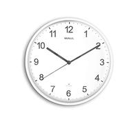 MAUL Reloj de Pared MAULsprint Blanco radiocontrolado silencioso | Sincronización automática, lectura rápida, números grandes, diseño moderno, pila AA incluida, cristal mineral