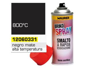 Maurer 093343 esmalte alte temperature 800 °, briko spray, negro mate