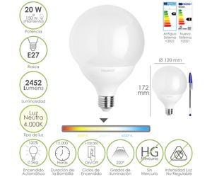Maurer 19073188 lámpara led 4000 k 20 w e27