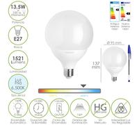 Maurer bombilla led esfera globo e27. 13,5 watt. equivale a 100 watt.