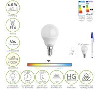 Maurer bombilla led esfera rosca e14. 6.5 watt. equivale a 50 watt. 80