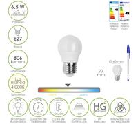 Maurer bombilla led esfera rosca e27. 6.5 watt. equivale a 50 watt. 80