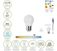 Maurer bombilla led esfera rosca e27. 6.5 watt. equivale a 55 watt. 80