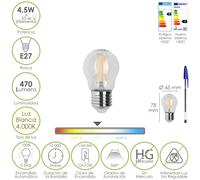 Maurer bombilla led filamento esfera rosca e27. 4,5 watt. equivale a 3