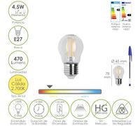 Maurer bombilla led filamento esfera rosca e27. 4,5 watt. equivale a 3