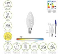 Maurer bombilla led filamento vela esmerilada e14. 4,5 watt. equivale