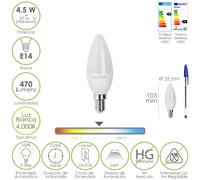 Maurer bombilla led vela rosca e14. 4,5 watt. equivale a 35 watt. 470