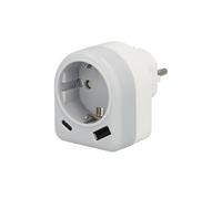 Maurer enchufe/adaptador schuko con 2 tomas, usb a/c. potencia maxima