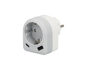 Maurer enchufe/adaptador schuko con 2 tomas, usb a/c. potencia maxima