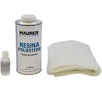 MAURER Kit Reparación Resina Poliester 750 Ml Con Endurecedor y Fibra De Vidrio